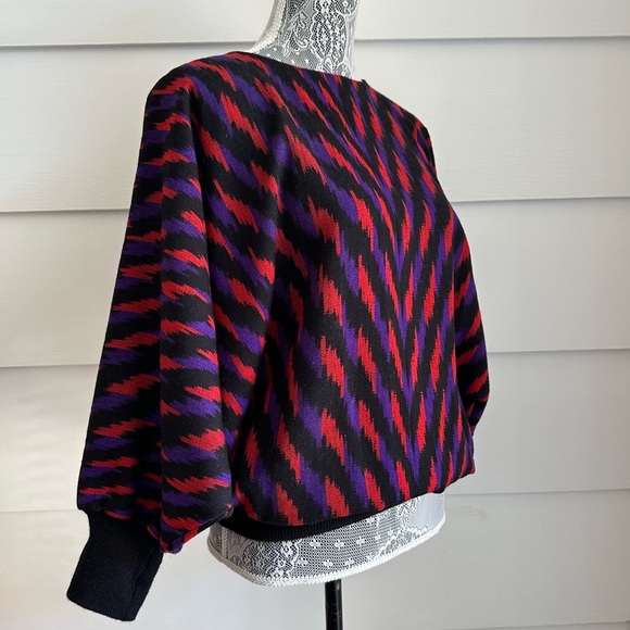 Vintage Gogo Folklore Olga Fisch Ecuadorian Woven Dolman Sleeve Top - Picture 4 of 10